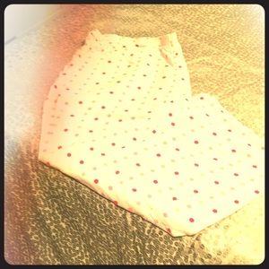 Polka dotted pajama bottoms